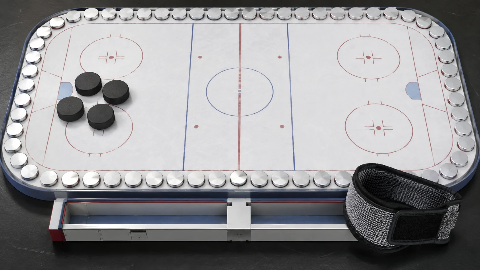 Generic hockey rink calendar concept illustrating an expanded regular season and shorter preseason
