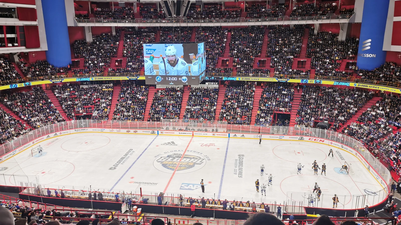 NHL Global Series hockey game inside Avicii Arena in Stockholm